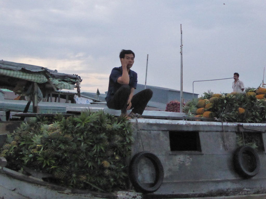 Pineapple boat on the mekong